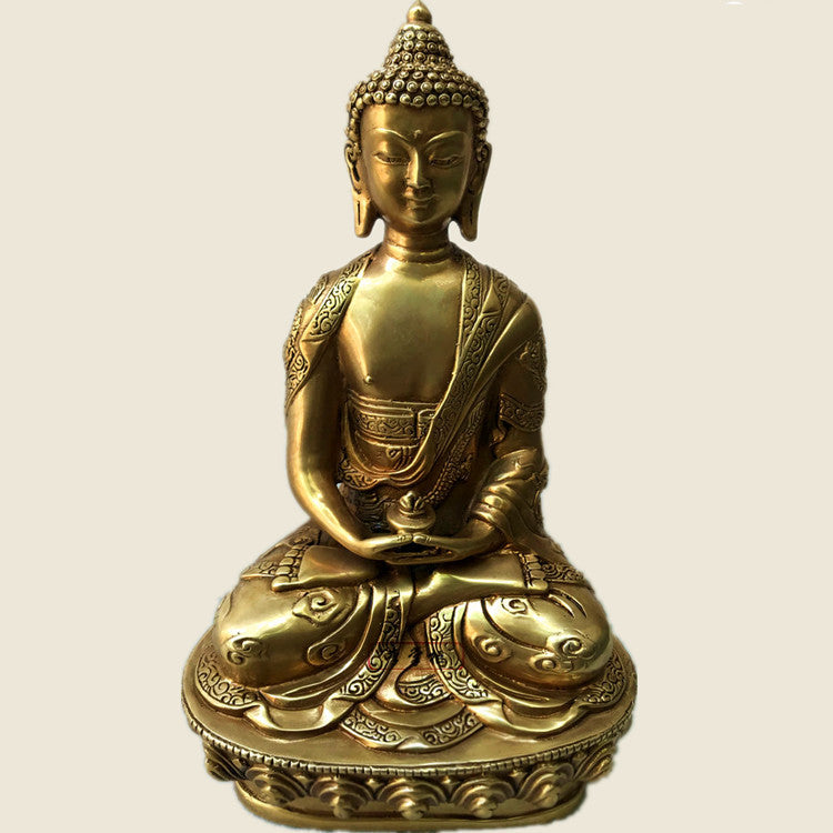 Serene Amitabha Buddha Statue in Brass