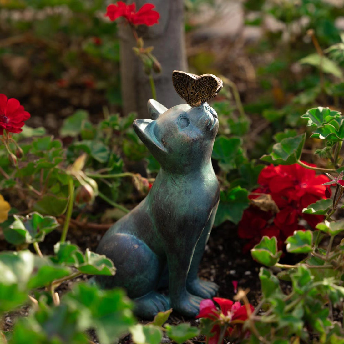 Indoor And Outdoor Cat Resin Figurine
